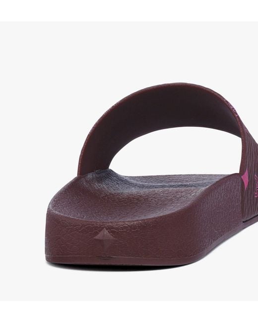 MCM Purple Monogram Print Rubber Slides