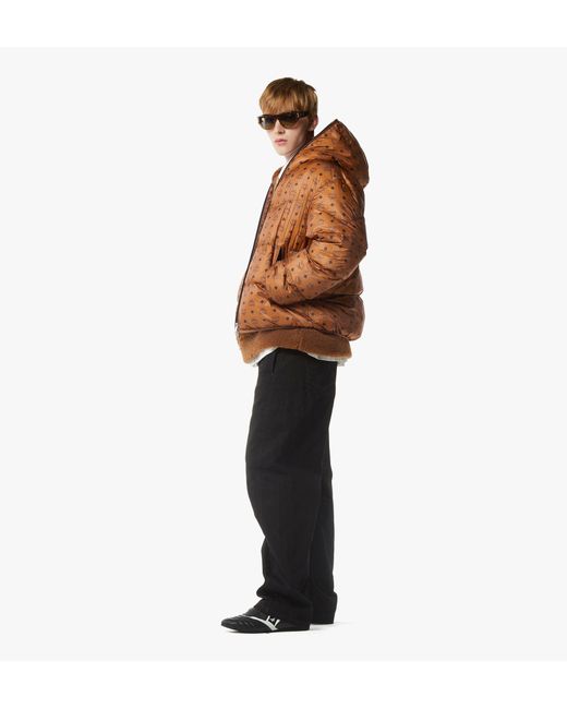 MCM Brown Monogram Ripstop Nylon Puffer Jacket for men