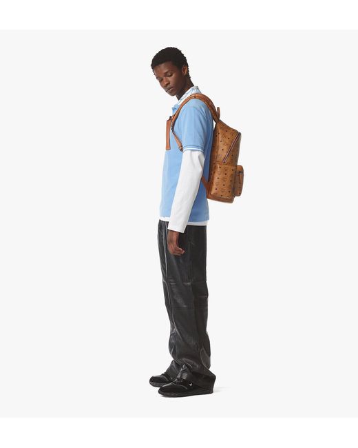 MCM Brown Stark Backpack In Visetos for men