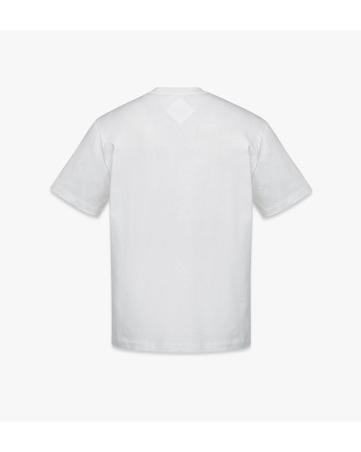 MCM White Monogram Patch Pocket T-shirt In Organic Cotton for men