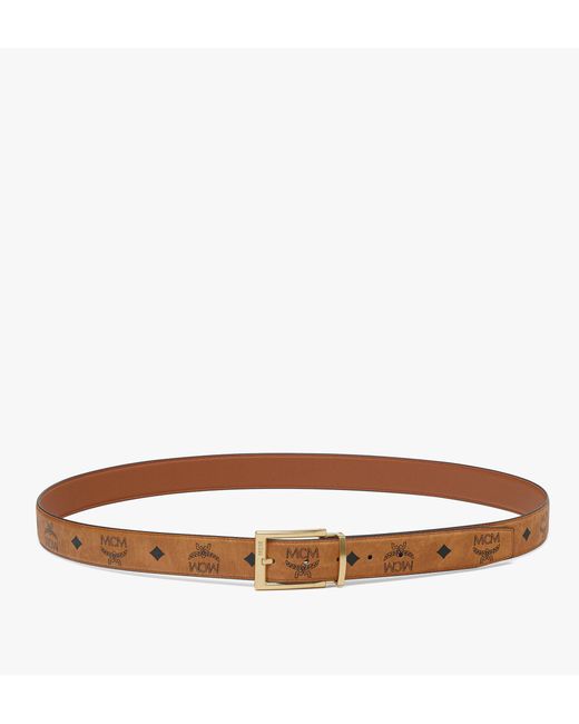 MCM Brown Aren Reversible Belt 1.3" In Visetos for men