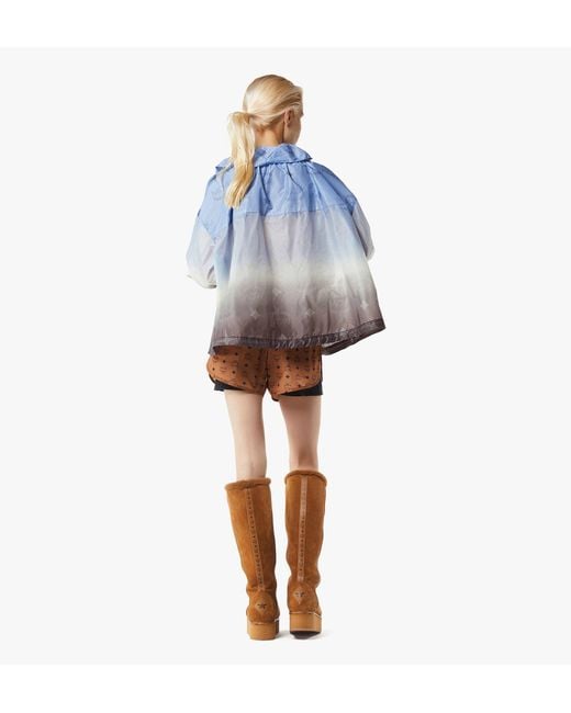 MCM Blue Gradation Monogram Ripstop Nylon Blouse