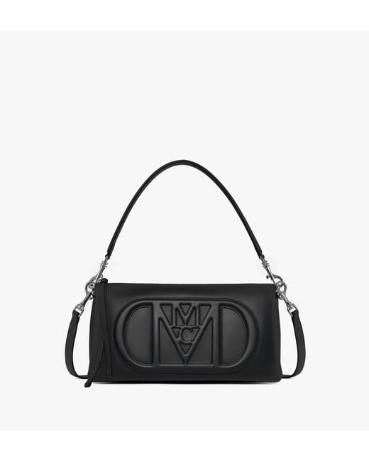 MCM Black Mode Travia Shoulder Bag In Spanish Calf Leather