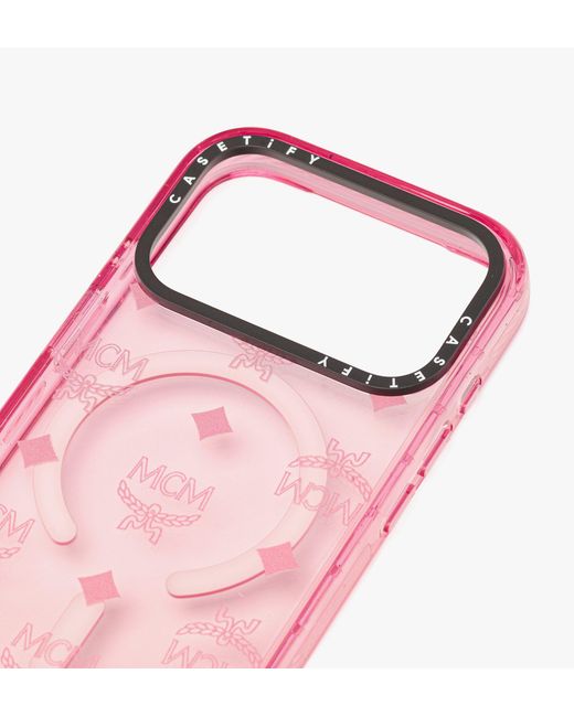 MCM Iphone 17 Pro X Casetify Monogram Impact Iphone Case in Pink