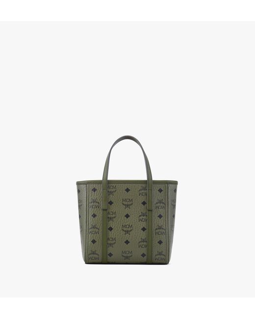 MCM Green Toni Top-zip Shopper In Visetos