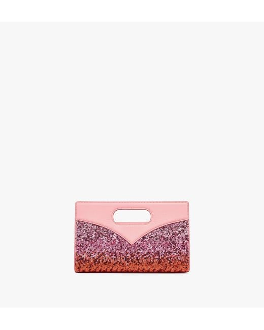 MCM Pink Diamond Bag In Sequin Lamb Leather