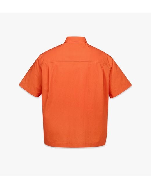 MCM Orange Monogram Patch Pocket Shirt for men
