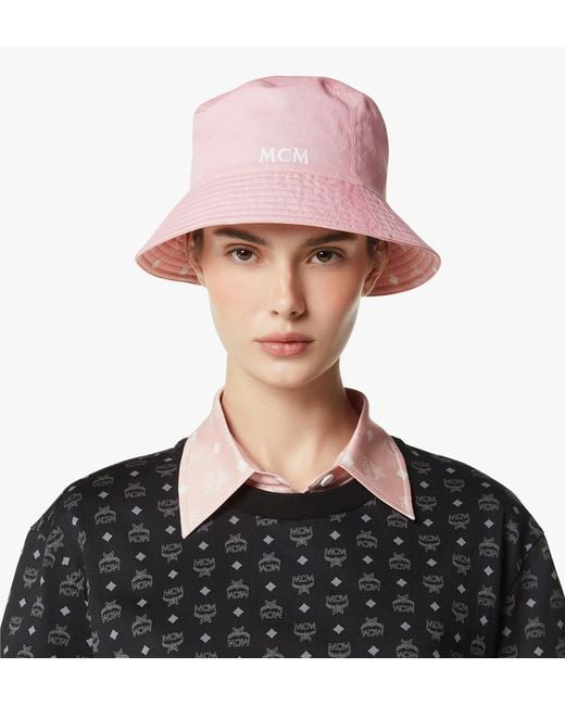 MCM Pink Reversible Bucket Hat