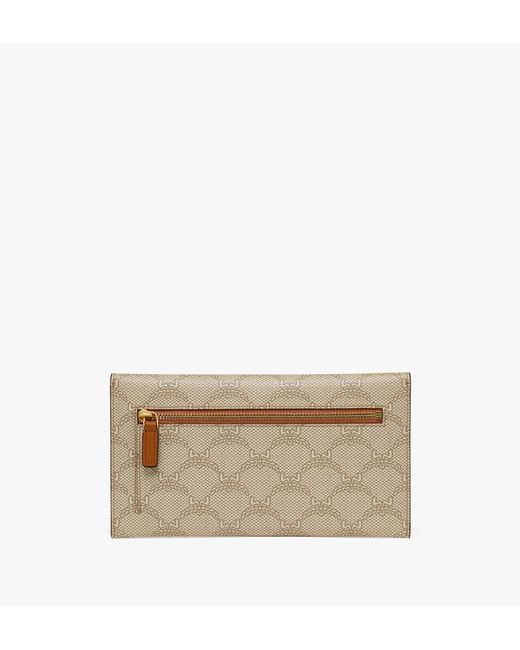 MCM Natural Himmel Continental Pouch In Lauretos