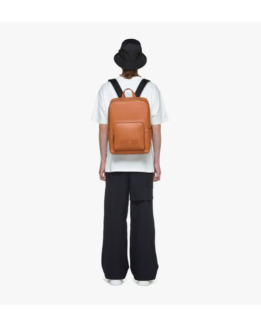 MCM Brown Aren Backpack In Spanish Calf Leather for men