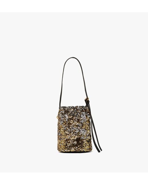 MCM Natural Himmel Sequin Drawstring Bag