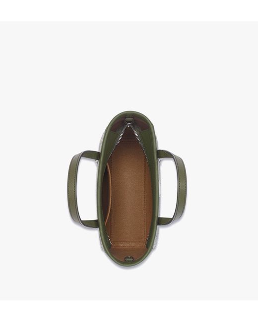 MCM Green Toni Top-zip Shopper In Visetos