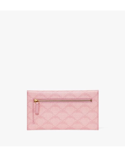 MCM Pink Himmel Continental Pouch In Lauretos