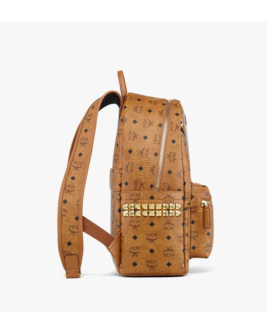 MCM Metallic Stark Side Studs Backpack In Bandana Visetos for men