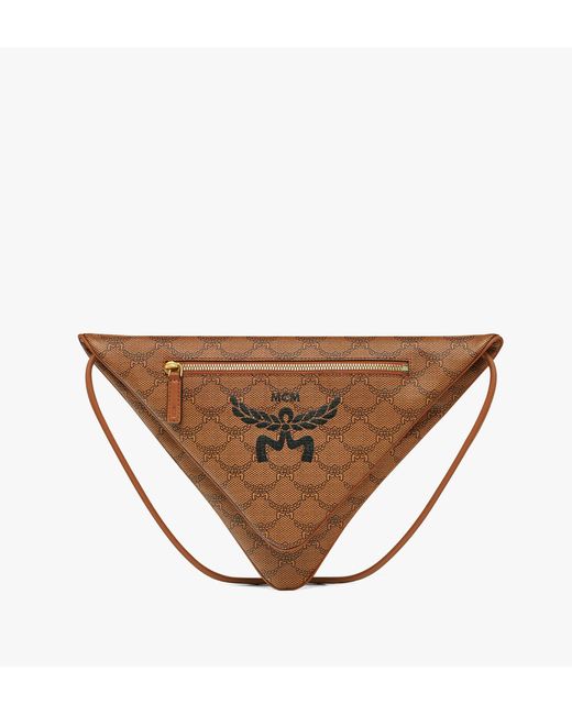 MCM White Himmel Triangle Pouch In Lauretos for men
