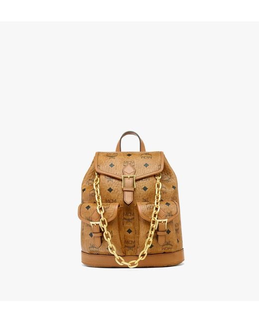 MCM Metallic Aren Drawstring Backpack In Visetos