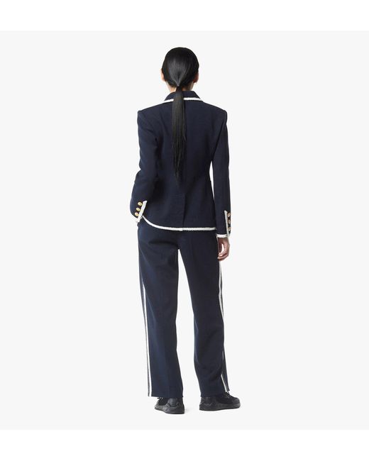 MCM Blue Bouclé Jacket