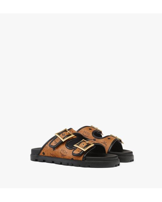 MCM Brown Sandals In Visetos for men