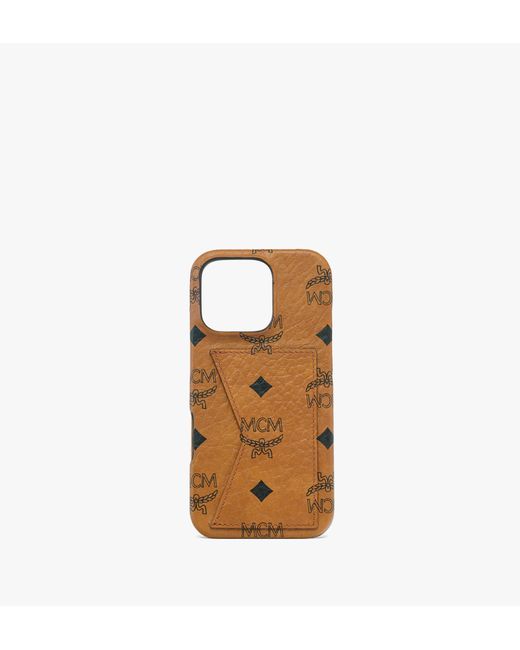 MCM Brown Iphone 16 Pro Case In Visetos for men