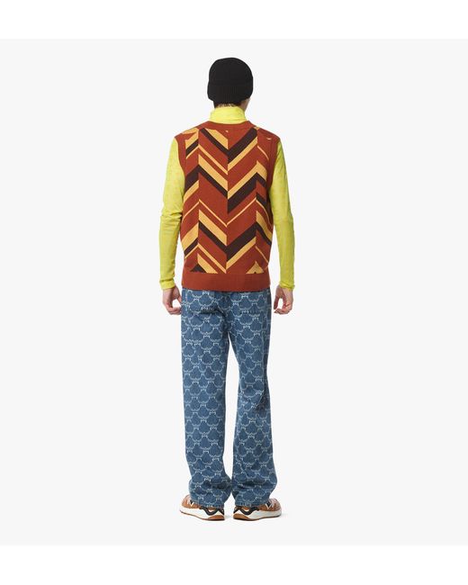 MCM Brown Mega Herringbone Vest In Wool-cashmere Jacquard for men