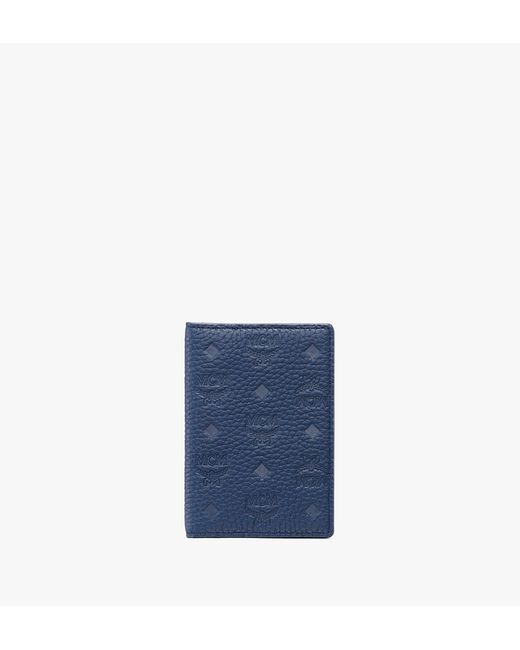 MCM Tivitat Two-fold Card Wallet In Monogram Leather in Navy Blue (Blue) - Lyst