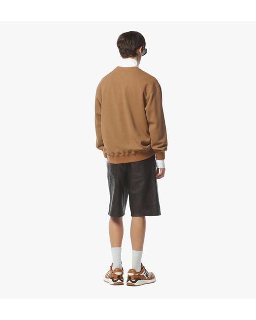 MCM Brown Logo Patch Bouclé Sweatshirt for men