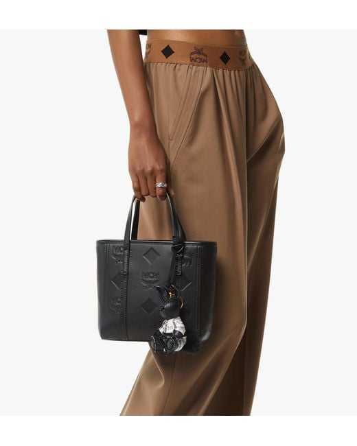 MCM Black Toni Top-zip Shopper In Maxi Monogram Leather