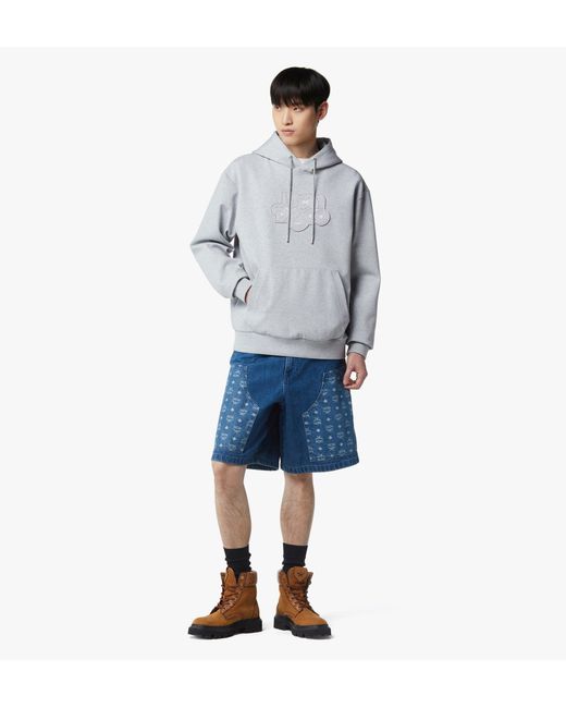 MCM Gray Disco Patch Ponte Hoodie for men