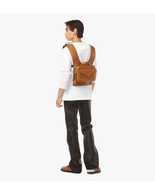 MCM Brown Aren Multi-backpack In Visetos for men