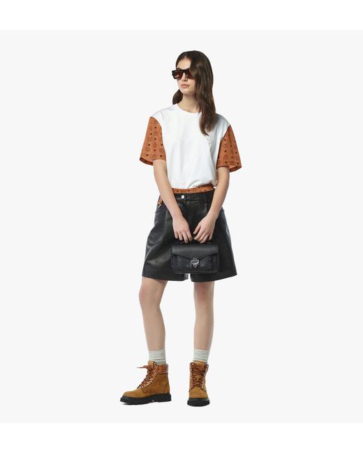 MCM Black Tracy Crossbody In Visetos Leather Mix