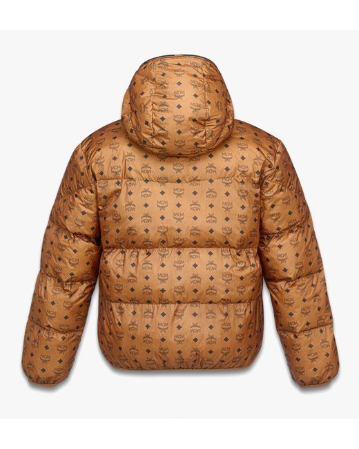 MCM Brown Monogram Ripstop Nylon Puffer Jacket for men