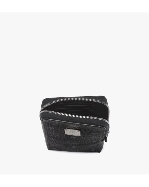 MCM Black Aren Phone Pouch In Visetos for men
