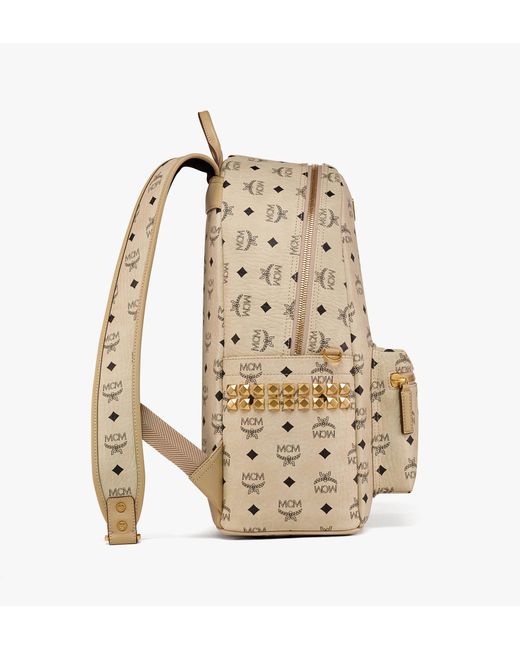 MCM Stark Side Studs Backpack In Visetos in Natural for Men Lyst UK