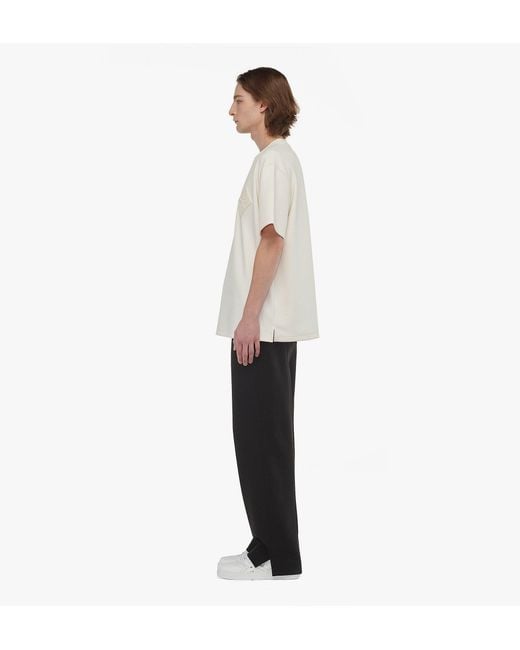 MCM White Logo Patch Bouclé T-shirt for men