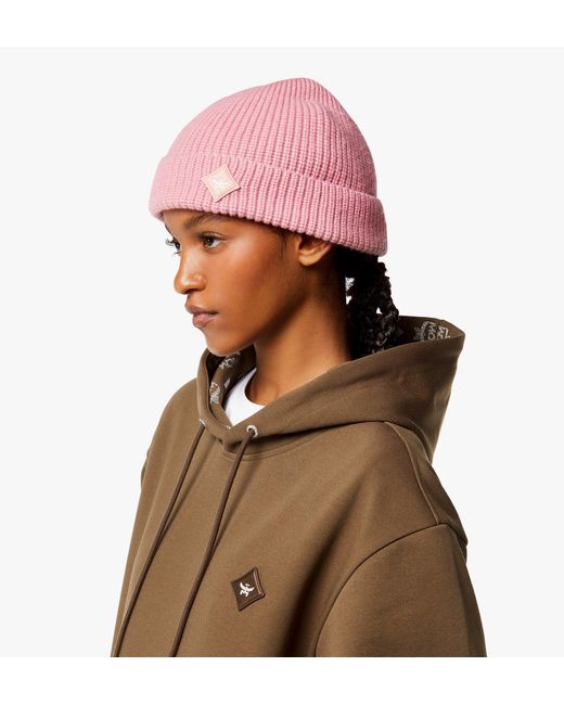 MCM Pink Essential Wool Beanie for men