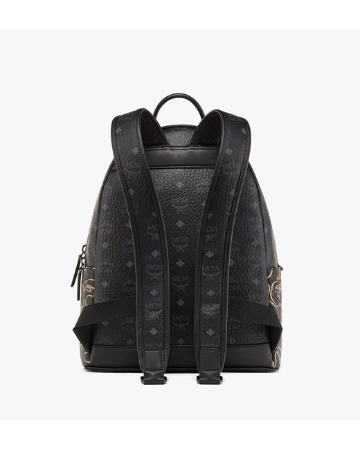 MCM Black X Bape Stark Backpack In Visetos for men