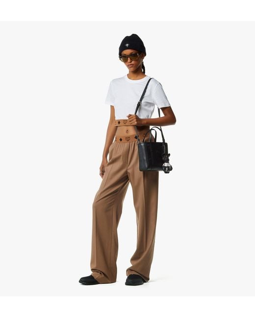 MCM Black Toni Top-zip Shopper In Maxi Monogram Leather