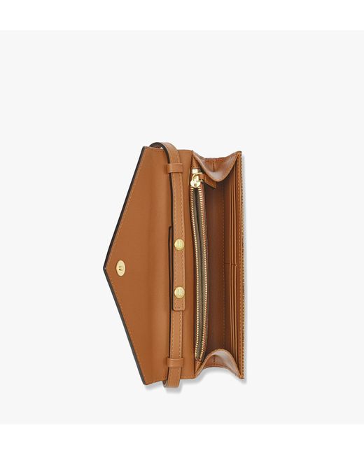 MCM Brown Himmel Crossbody Wallet In Lauretos
