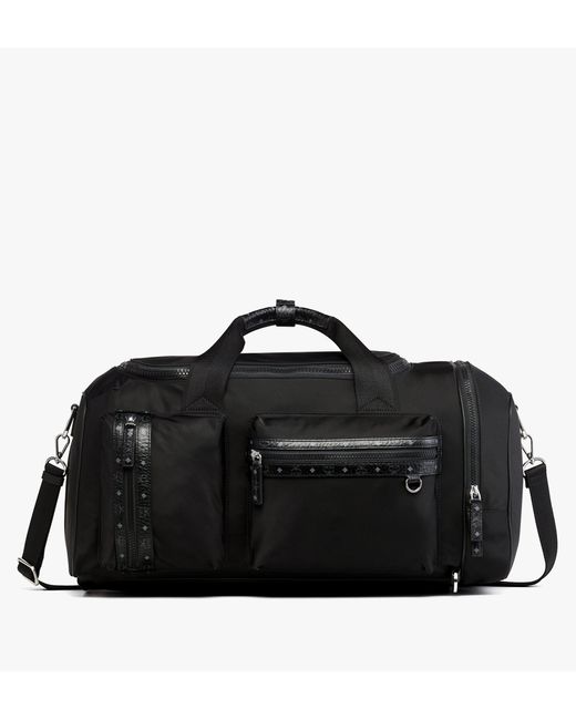 MCM Black Ottomar Weekender Backpack In Econyl And Leather for men