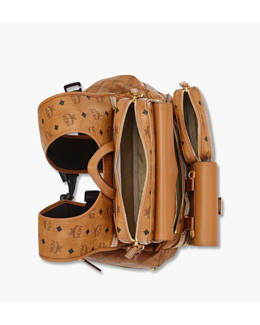 MCM Brown Aren Multi-backpack In Visetos for men