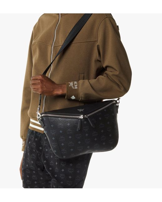 MCM Black Diamant 3d Crossbody In Visetos Leather Mix for men