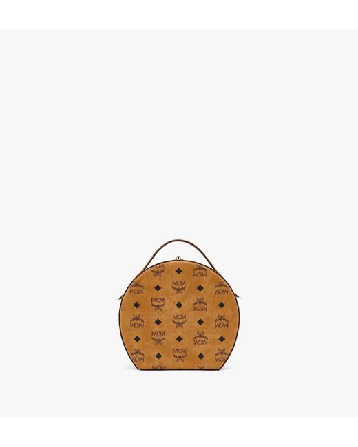 MCM Metallic Hat Box In Visetos