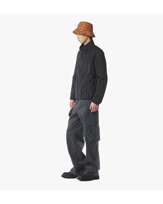 MCM Black Reversible Monogram Print Windbreaker In Econyl for men