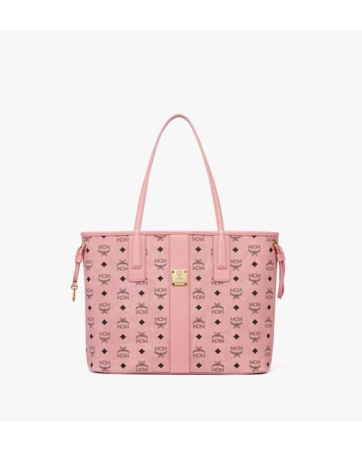 MCM Pink Liz Shopper In Visetos