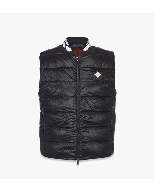 MCM Black Packable Down Vest In Econyl® for men