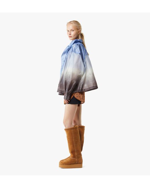 MCM Blue Gradation Monogram Ripstop Nylon Blouse