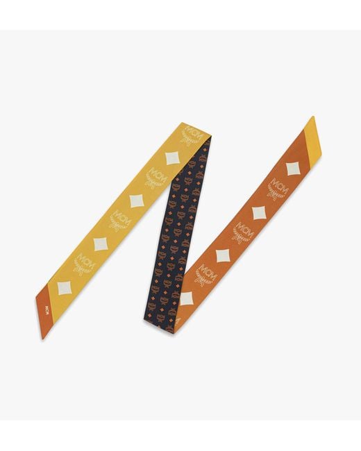 MCM Multicolor Reversible Monogram Print Petite Scarf In Organic Silk