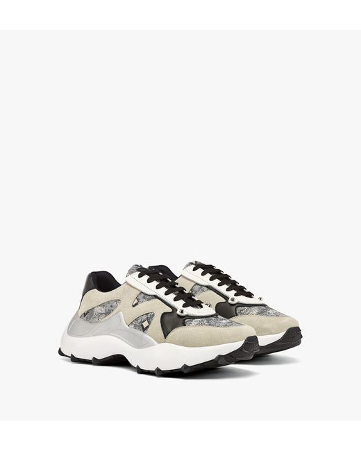 jacquard effect leather monogram trainers