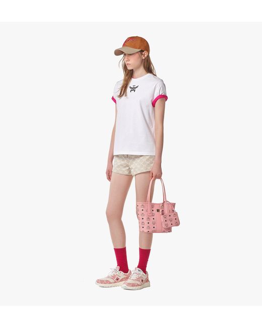 MCM Pink Liz Shopper In Visetos