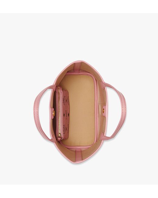 MCM Pink Liz Shopper In Visetos